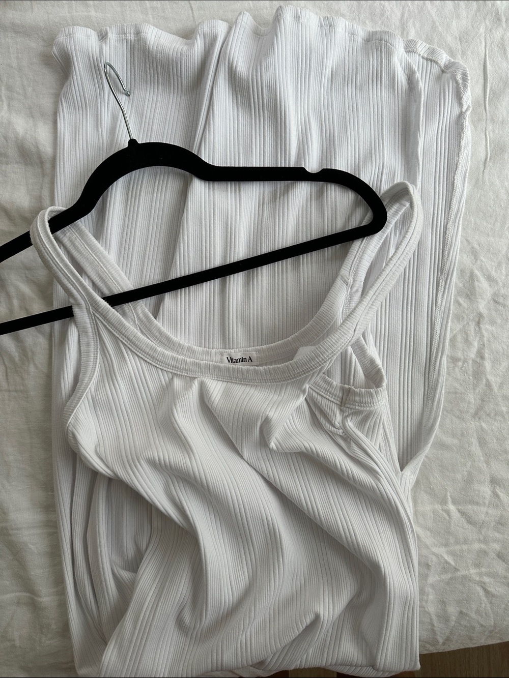 Vitamin A White Ribbed Maxi Tank Dress